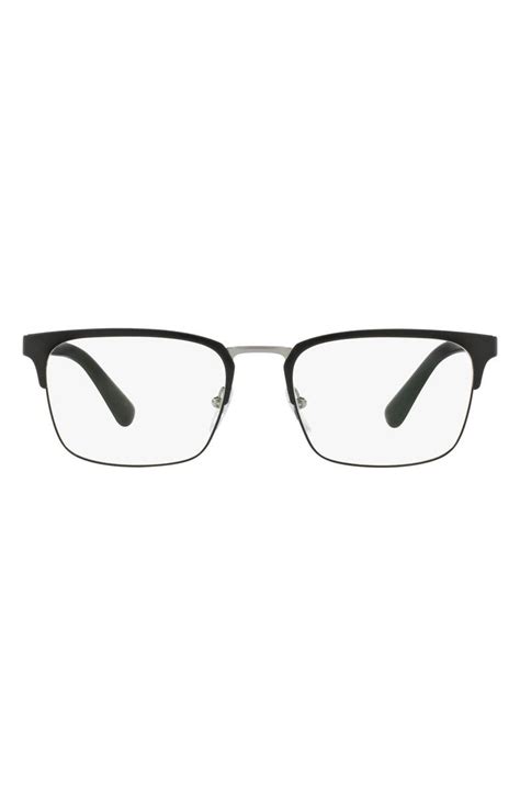 prada matte black mens glasses|Prada Heritage 56mm Square Optical Glasses .